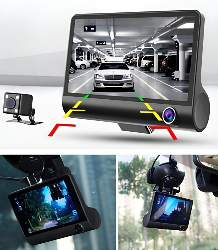 170° Geniş Açılı 3 Kameralı Araç Kamerası | 4” LCD Ekran + 1080p Yol Kayıt