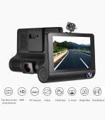 170° Geniş Açılı 3 Kameralı Araç Kamerası | 4” LCD Ekran + 1080p Yol Kayıt