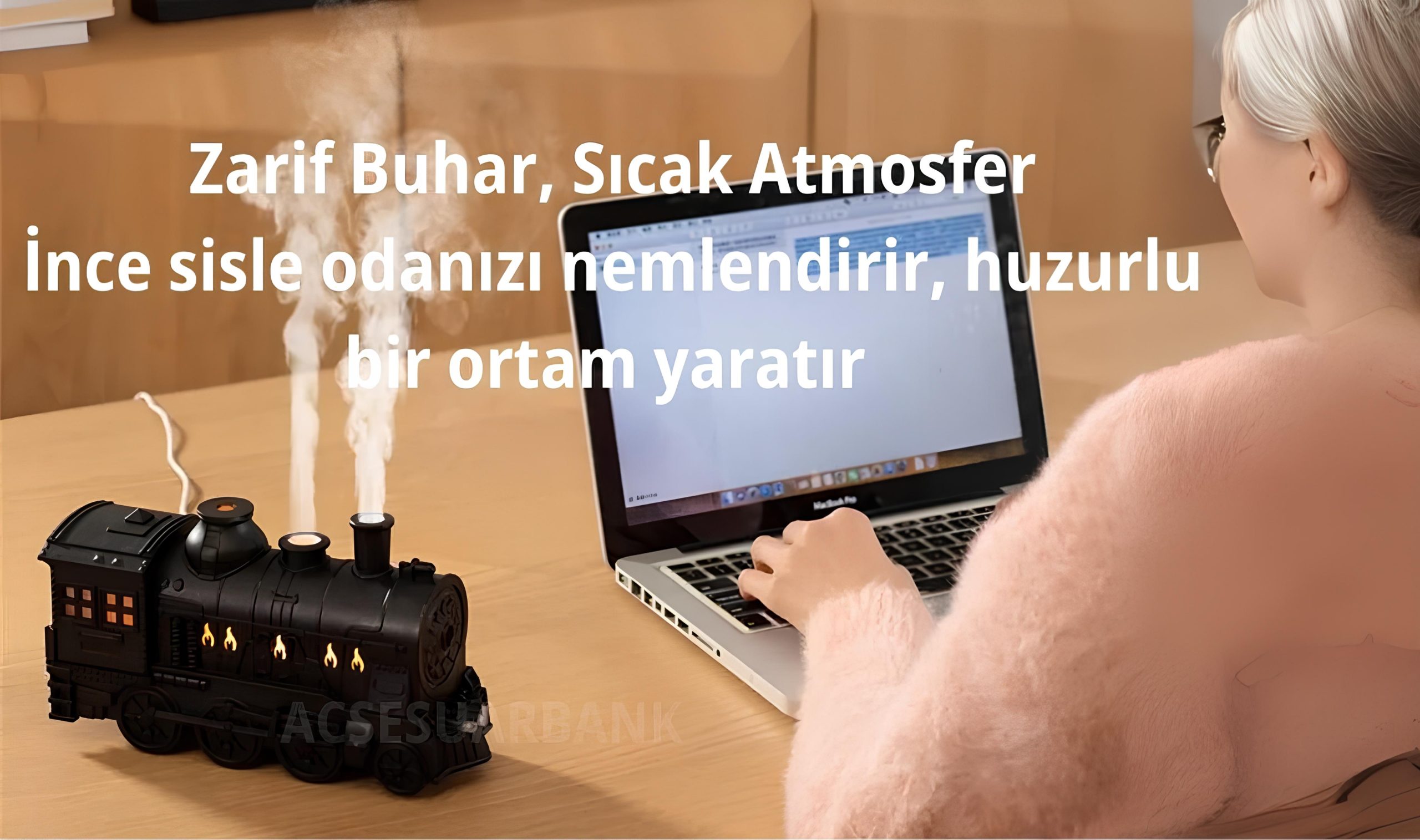 Tren Tasarımlı LED Işıklı Aromaterapi Difüzör