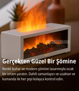 Şömine Tasarımlı LED Işıklı Aromaterapi Difüzör