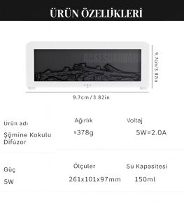 Şömine Tasarımlı LED Işıklı Aromaterapi Difüzör