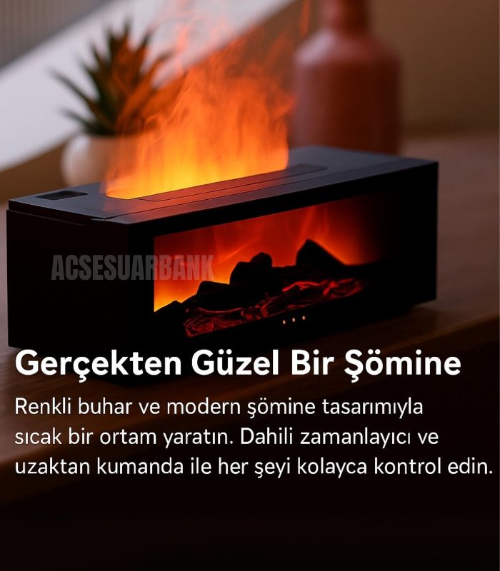 Şömine Tasarımlı LED Işıklı Aromaterapi Difüzör