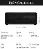 Şömine Tasarımlı LED Işıklı Aromaterapi Difüzör