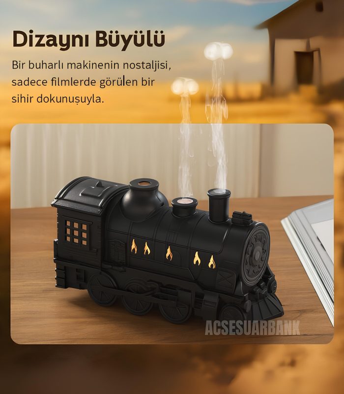 Tren Tasarımlı LED Işıklı Aromaterapi Difüzör