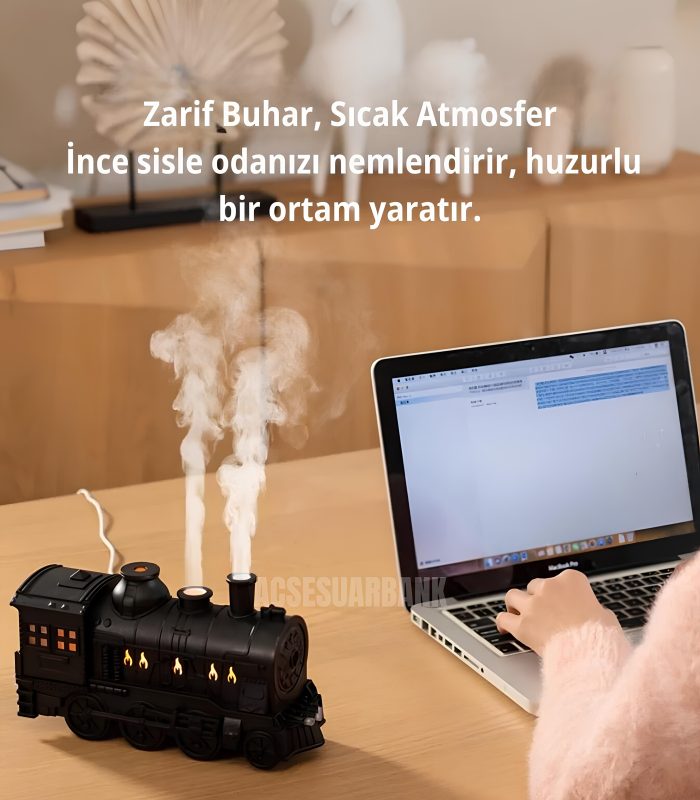 Tren Tasarımlı LED Işıklı Aromaterapi Difüzör