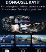WiFi Özellikli 3 Kameralı Araç İçi Kamera 1296P