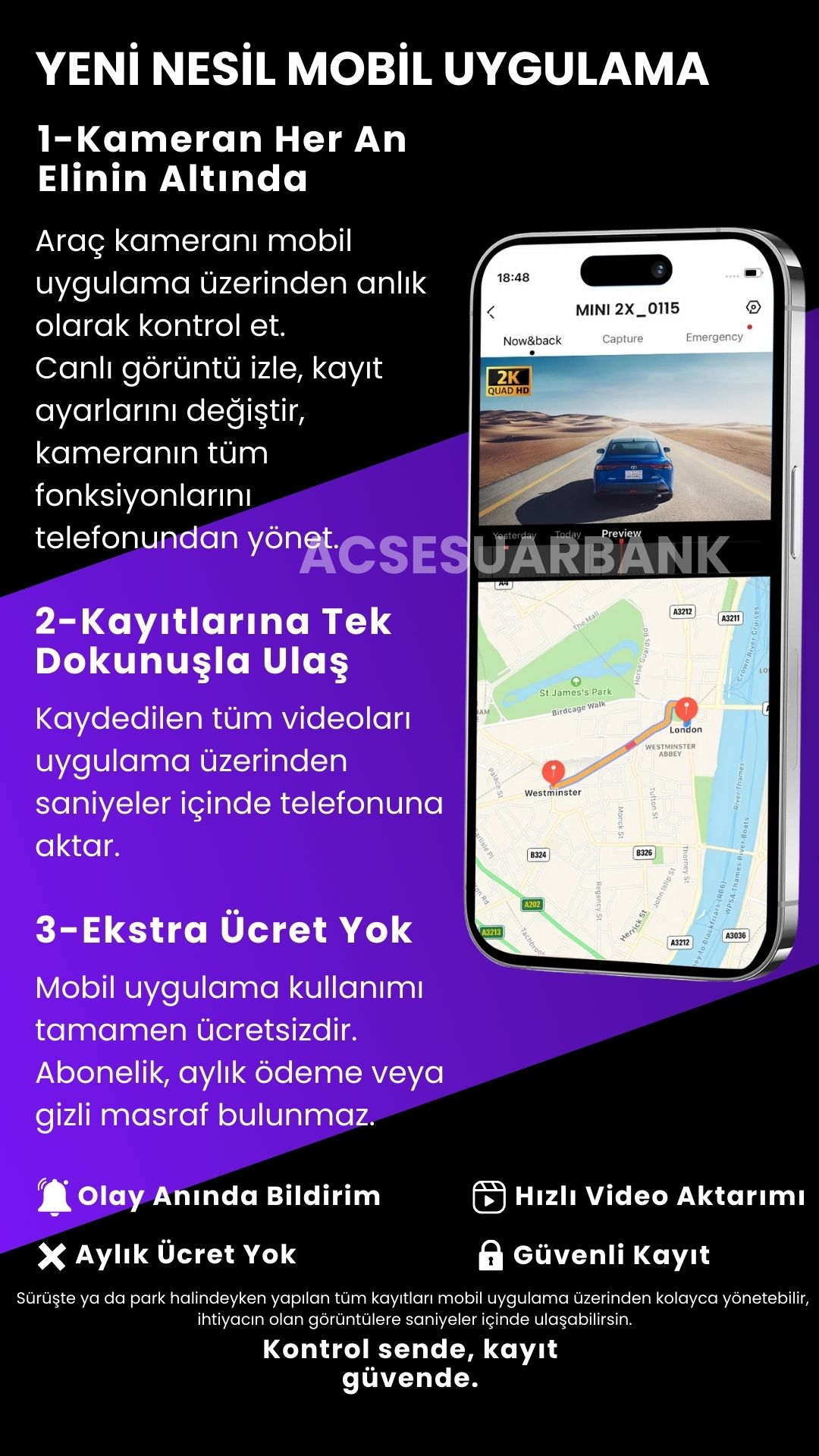 Acsesuarbank Araç içi kamera