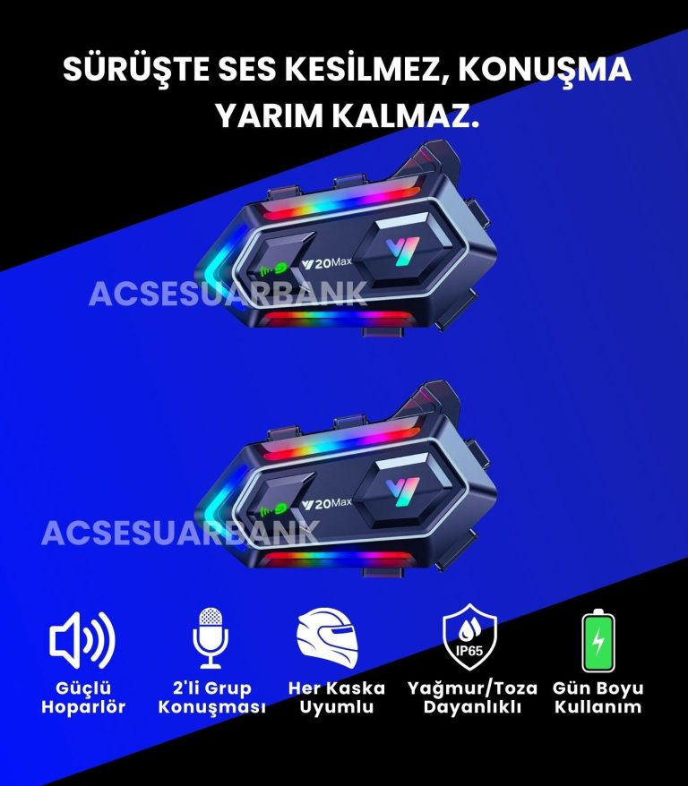 2 Adet YN20 Max Motosiklet İnterkom – 2’li Grup Konuşmalı