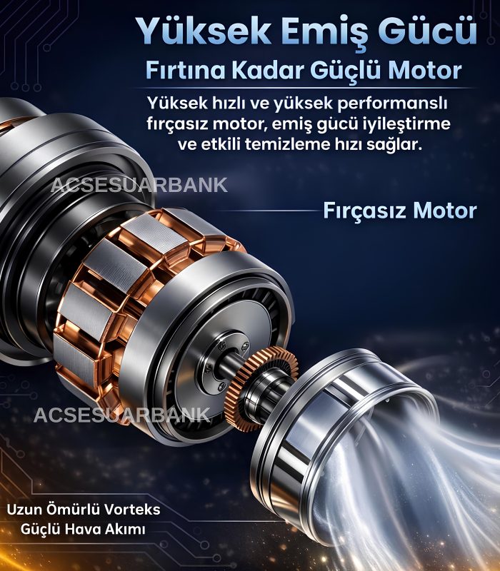 Araç İçi Süpürge 18.000 Pa Güçlü Emiş