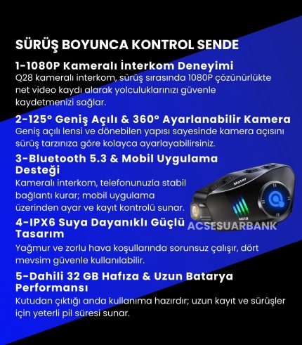 Q28 Kameralı Motosiklet İnterkom