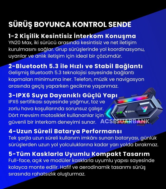 yn 20 max kask interkom
