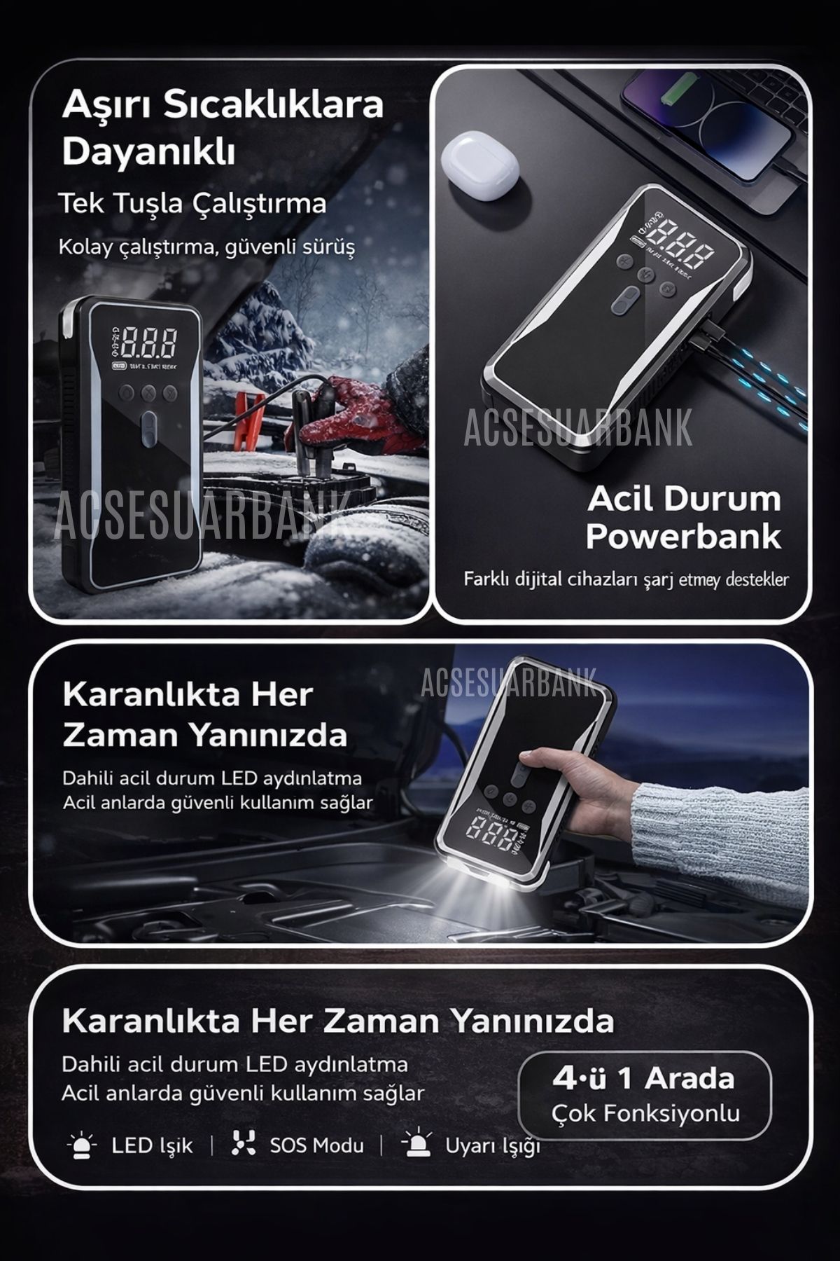 Akü Takviye Cihazı 4’ü 1 Arada