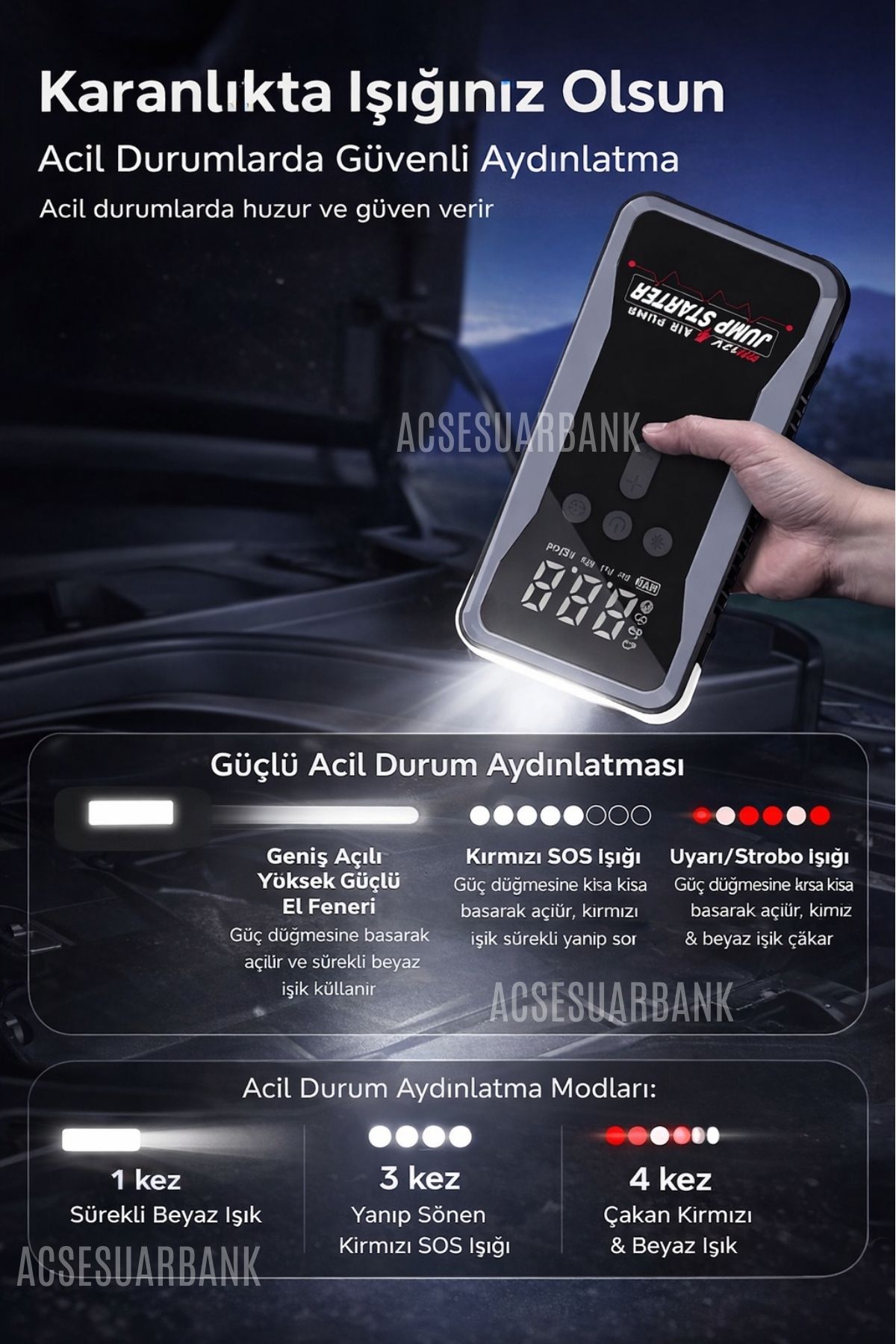 Akü Takviye Cihazı 4’ü 1 Arada