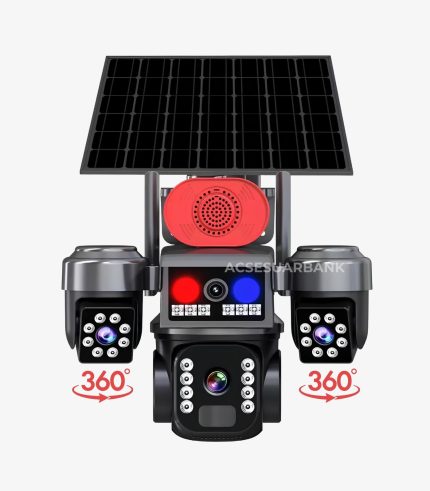4 Kameralı Dönebilen 4G Solar Güvenlik Kamerası (SIM Kartlı, Gece Görüşlü, Sirenli)