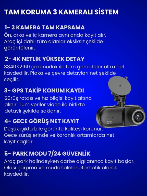 4K Araç İçi Kamera Drive X
