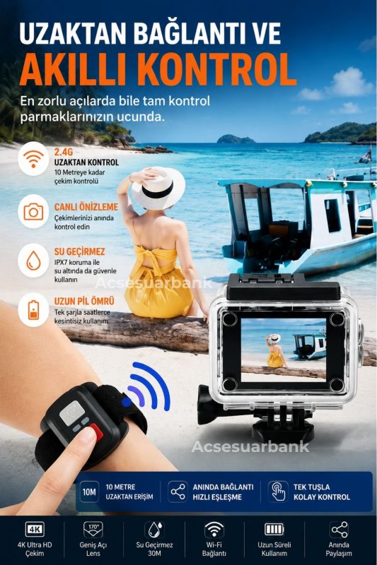 4K Ultra HD WiFi Aksiyon Kamerası
