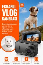 Ekranlı Vlog Kamera F2 – Kompakt Tasarım, Uzun Kayıt Süresi ve Pratik Kullanım