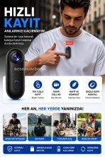 Klipsli Mini Aksiyon Kamera 1080P WiFi
